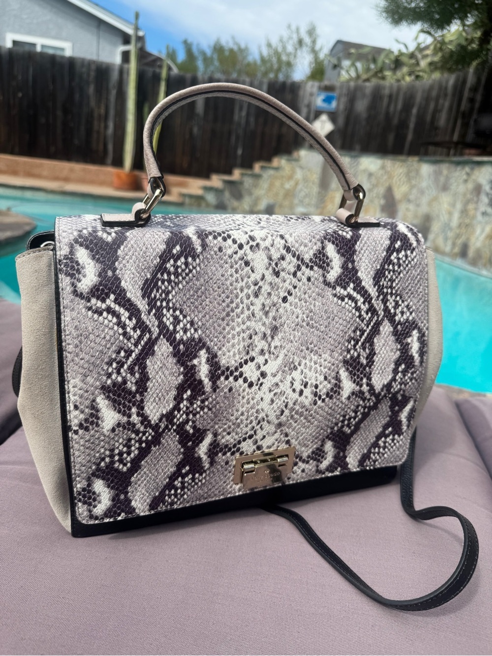 Kate Spade Magnolia Park Exotic Large Laurel Satchel Snake Suede Leather Bag
EUC - Picture 14 of 16